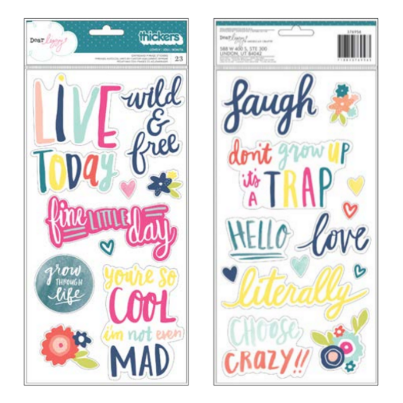 Dear Lizzy Lovely Day Lovely Chipboard Thickers