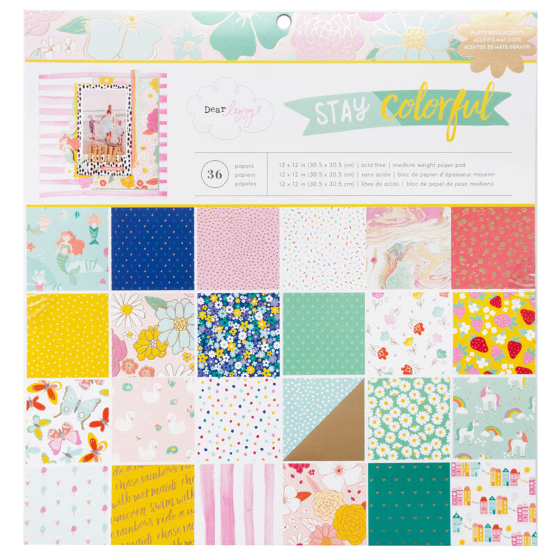 Dear Lizzy - Stay Colorful 12x12 Paper Pad