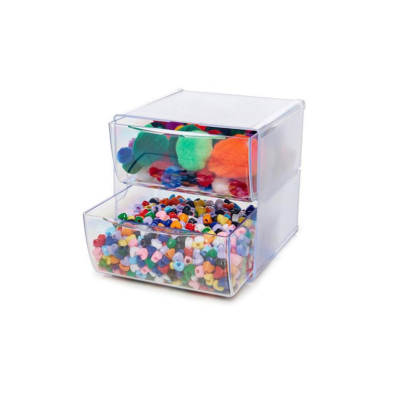 Storage Deflecto Cube Storage Organizer 2 Drawer Pink And