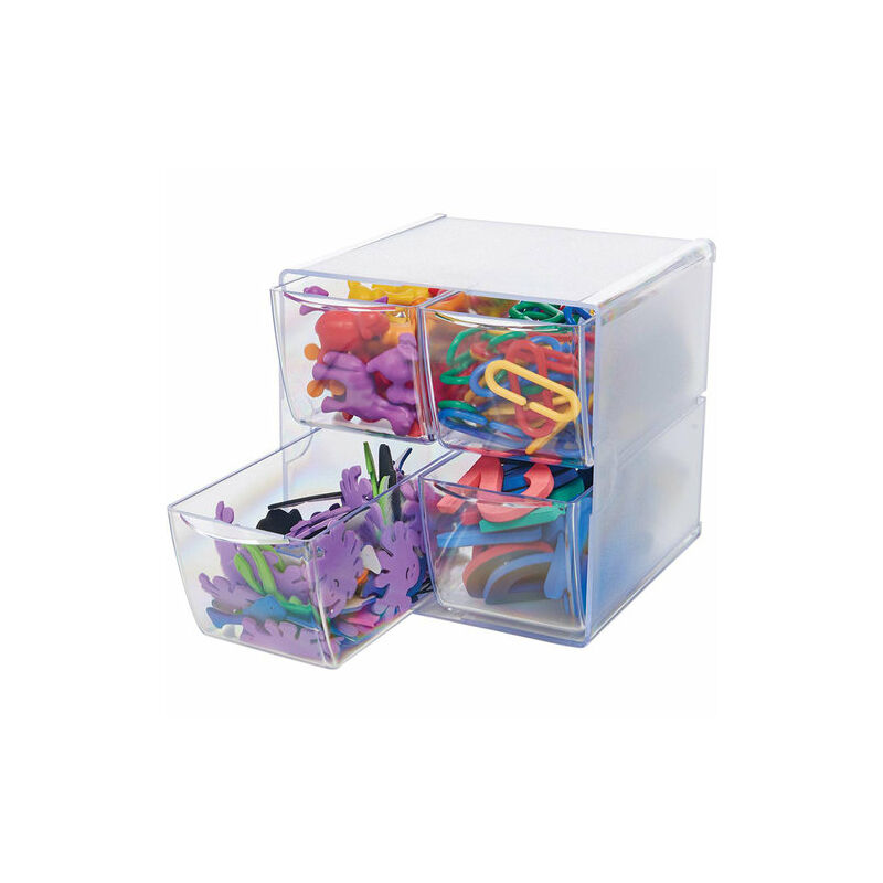 Deflecto Cube Storage Organizer - 4 Drawer