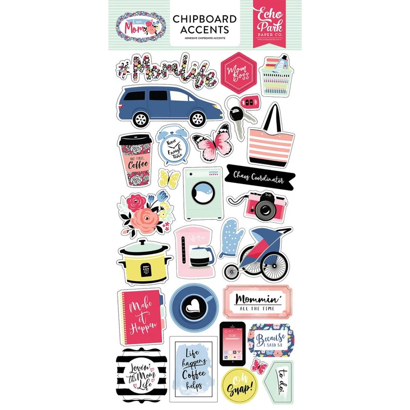 Echo Park - I Am Mom 6x13 Chipboard - Accents