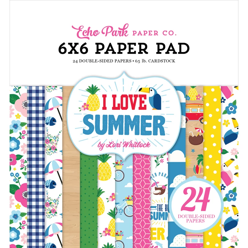 Echo Park - I Love Summer 6x6 Double-Sided Paper Pad (24 sheet)