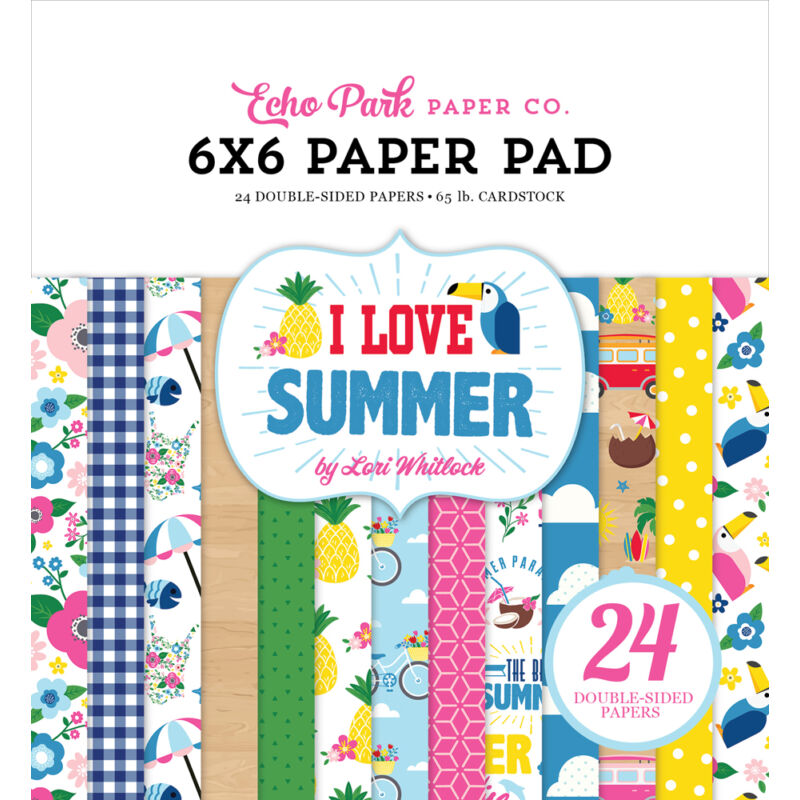 Echo Park - I Love Summer 6x6 kétoldalas papírtömb (24 lap)