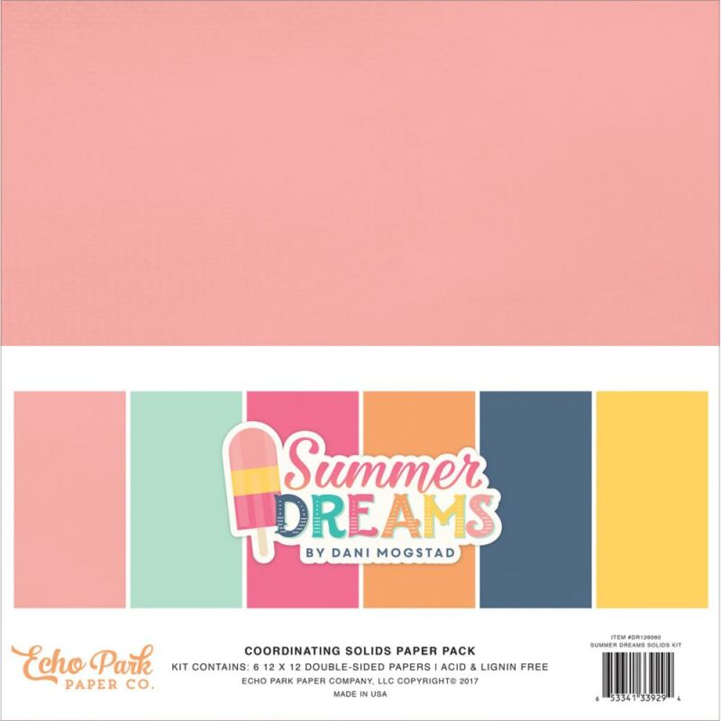Echo Park - Summer Dreams 12x12 Double-Sided Solid Cardstock