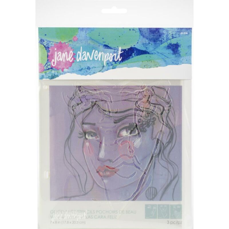 Spellbinders - Jane Davenport Artomology Stencils - Good Face 