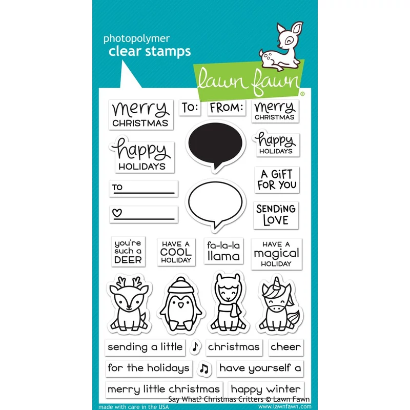 Lawn Fawn 4x6 Clear Stamp - Say What? Christmas Critters