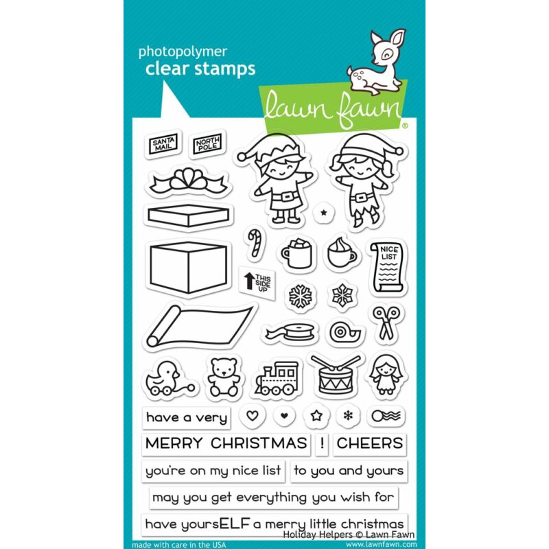 Lawn Fawn 4x6 Clear Stamp - Holiday Helpers