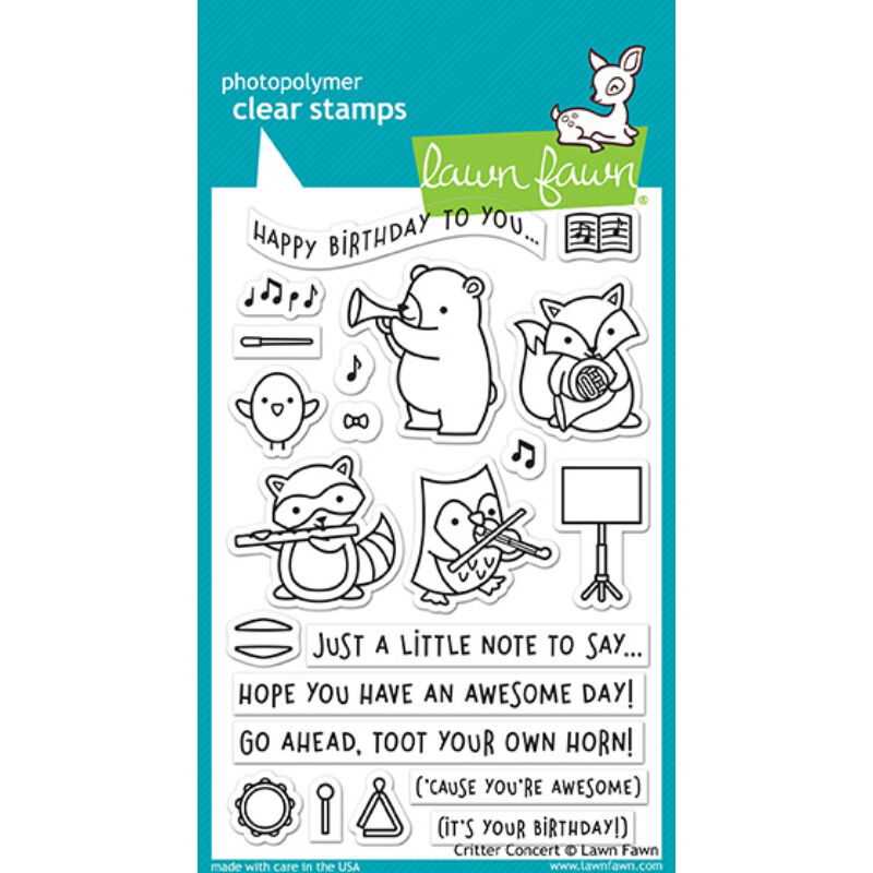 Lawn Fawn 4x6 Clear Stamp - Critter Concert