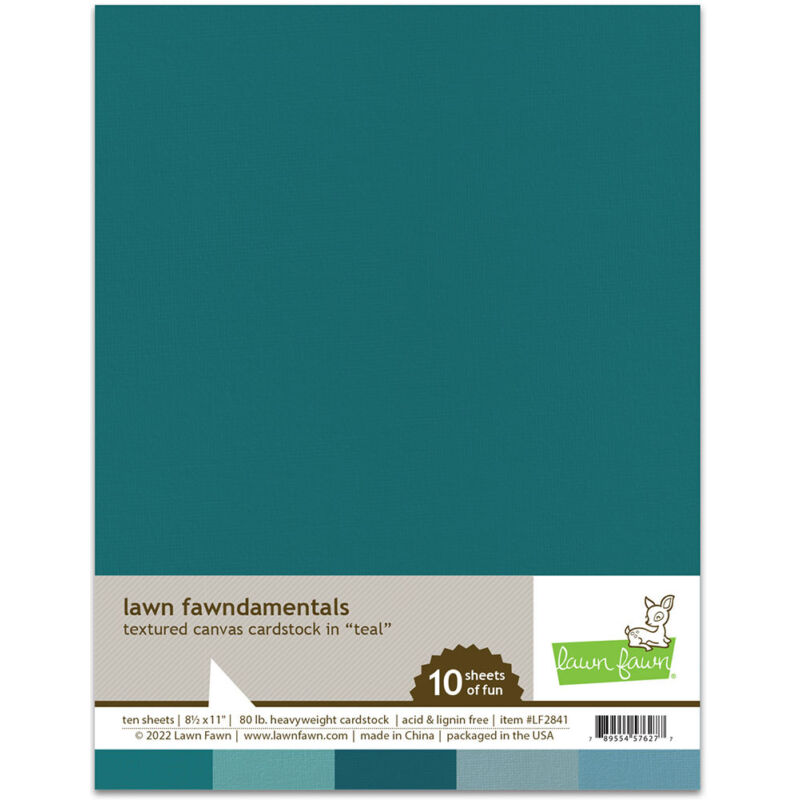 Lawn Fawn - 8.5x11 Textured Canvas Cardstock - Teal (10 Sheets)
