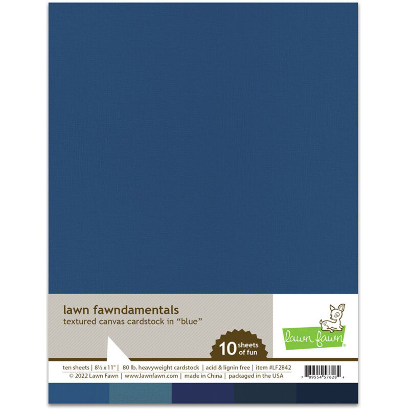 Lawn Fawn - 8.5x11 Textured Canvas Cardstock - Blue (10 Sheets)