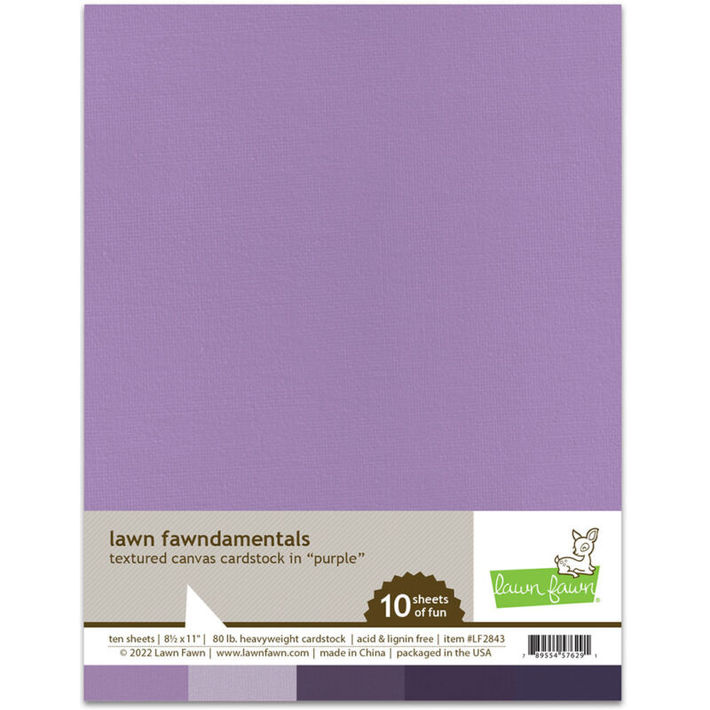 Lawn Fawn - 8.5x11 Textured Canvas Cardstock - Purple (10 Sheets)