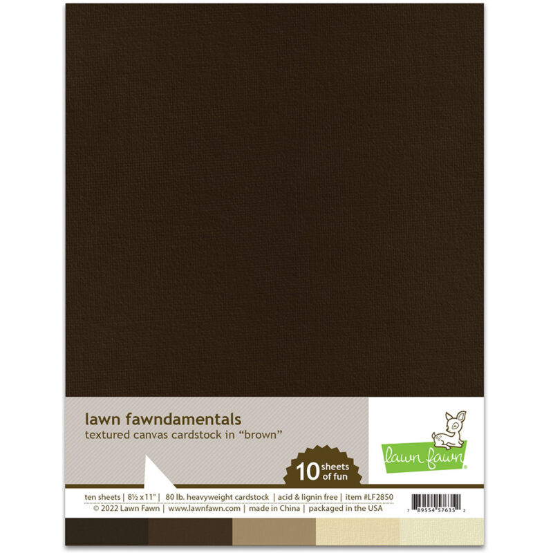 Lawn Fawn - 8.5x11 Textured Canvas Cardstock - Brown (10 Sheets)