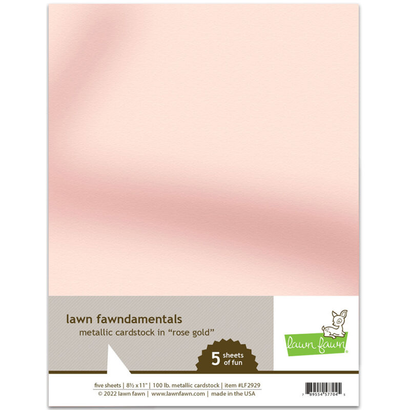 Lawn Fawn - Metallic Cardstock - Rose Gold (5 Sheets)
