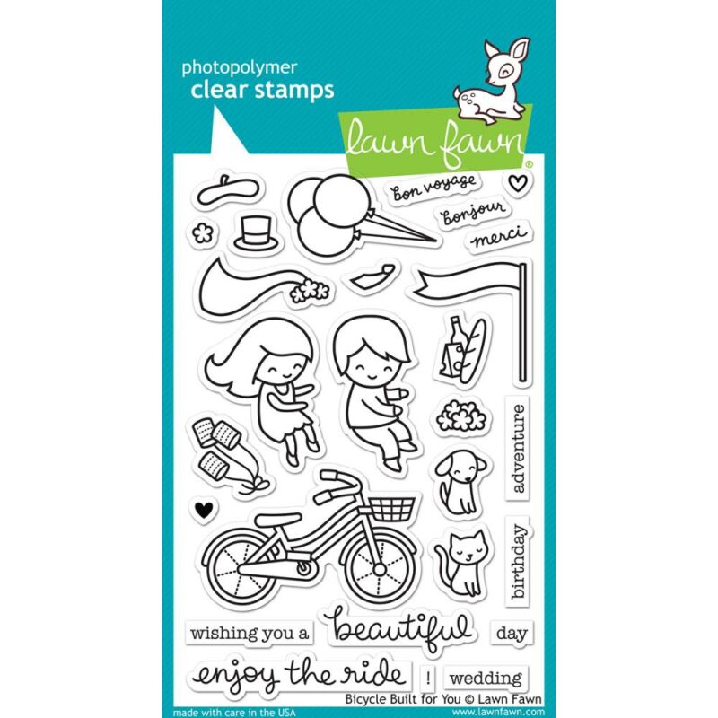 Lawn Fawn 4x6 Clear Stamp - Bicycle Built for You