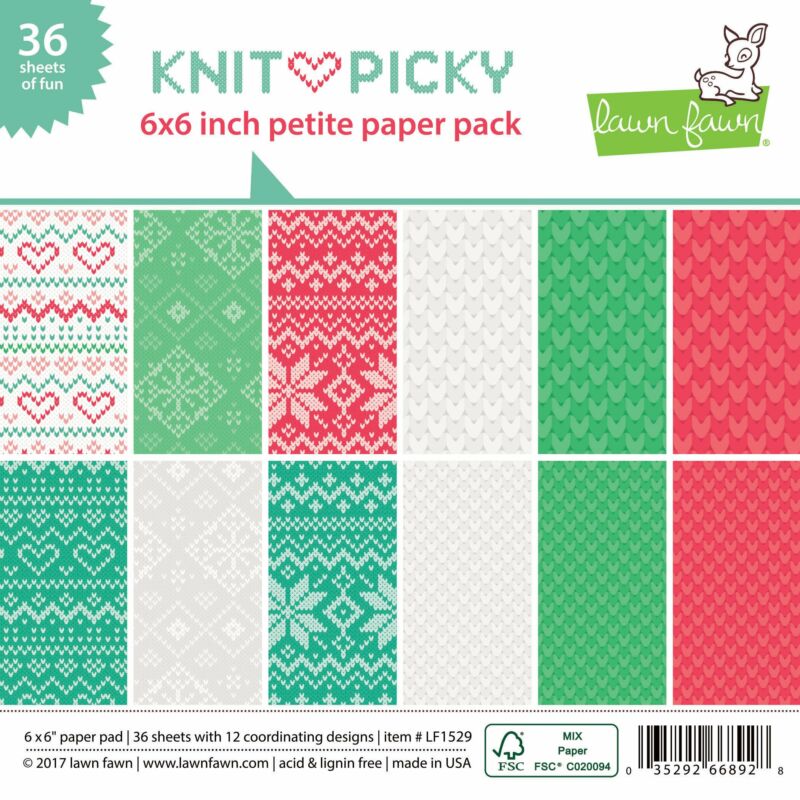 Lawn Fawn Knit Picky 6x6 set papirjev