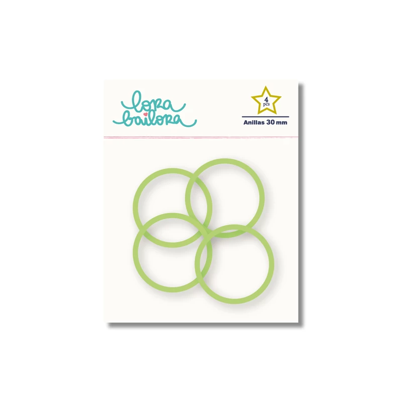 Lora Bailora - Book Ring 30 mm - Green (4 Pieces)