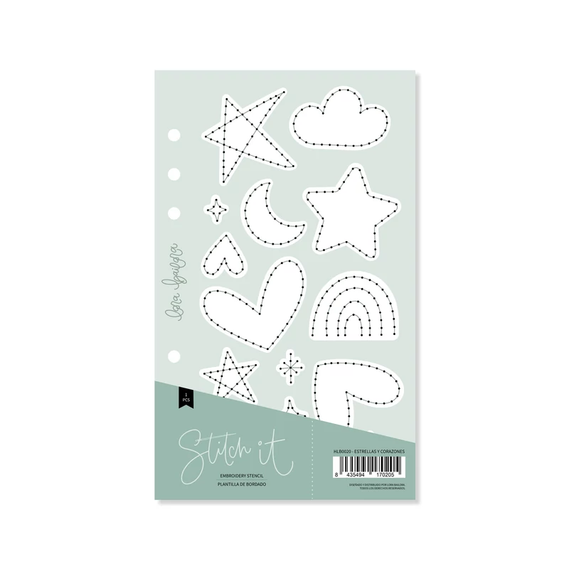 Lora Bailora - Stitch it! Stars and Heart Stencil