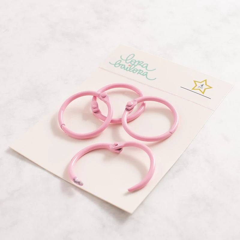Lora Bailora - Book Ring 30 mm - Pink (4 Pieces)