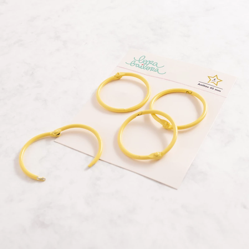 Lora Bailora - Book Ring 45 mm - Yellow (4 Pieces)