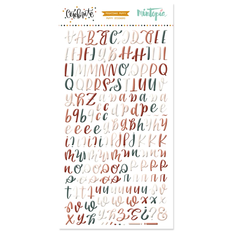Mintopia - Celebrate Puffy Alpha Stickers -