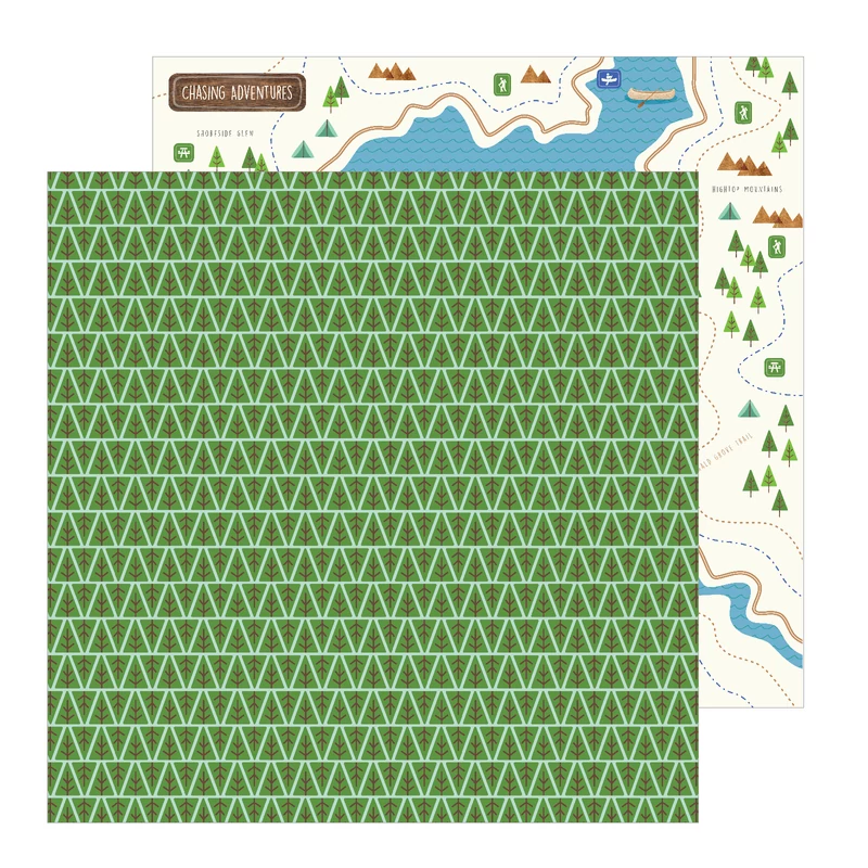 Pebbles - Chasing Adventures 12x12 Patterned Paper - Backwoods