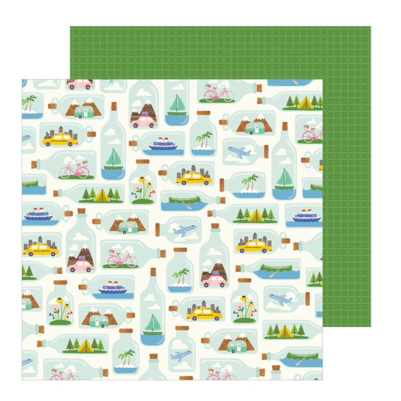 Pebbles - Chasing Adventures 12x12 Patterned Paper - Tiny Travels