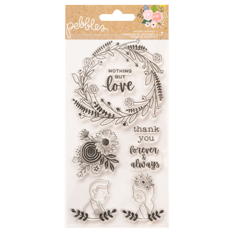 Pebbles - Lovely Moments Acrylic Stamp (7 piece)