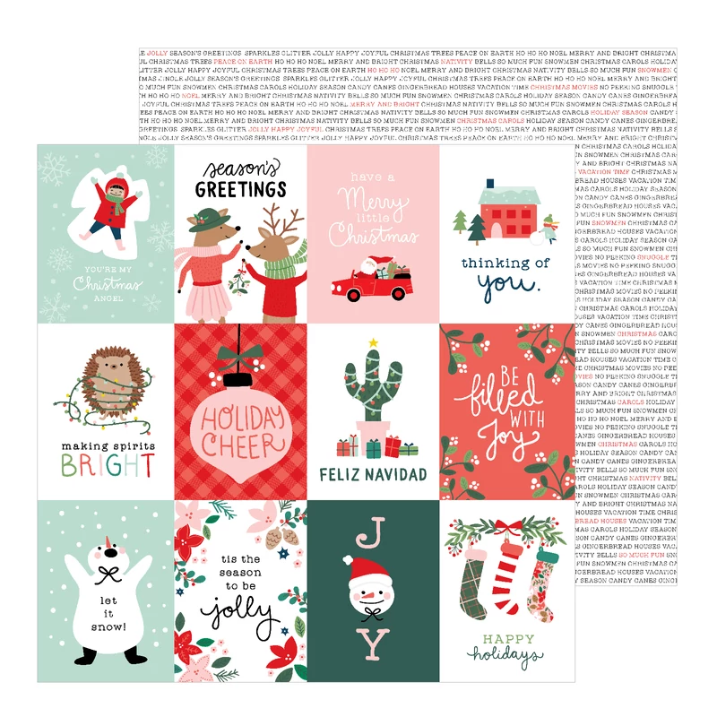Pebbles - Merry Little Christmas 12x12 Patterned Paper - Holiday Cheer