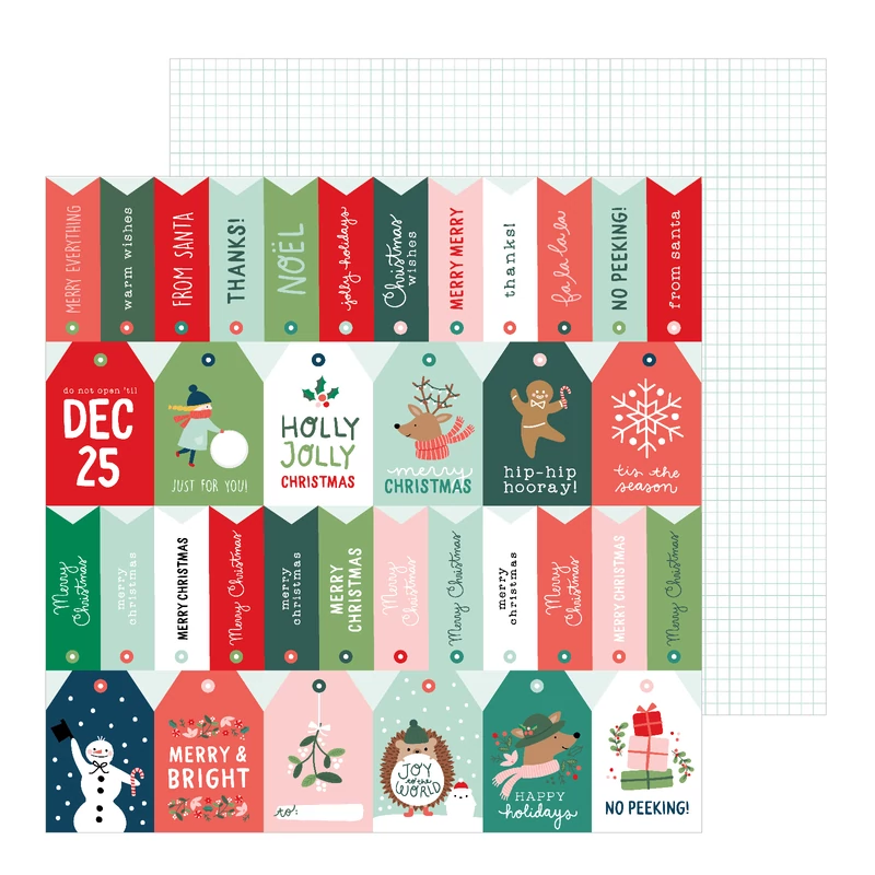 Pebbles - Merry Little Christmas 12x12 Patterned Paper - Just For You