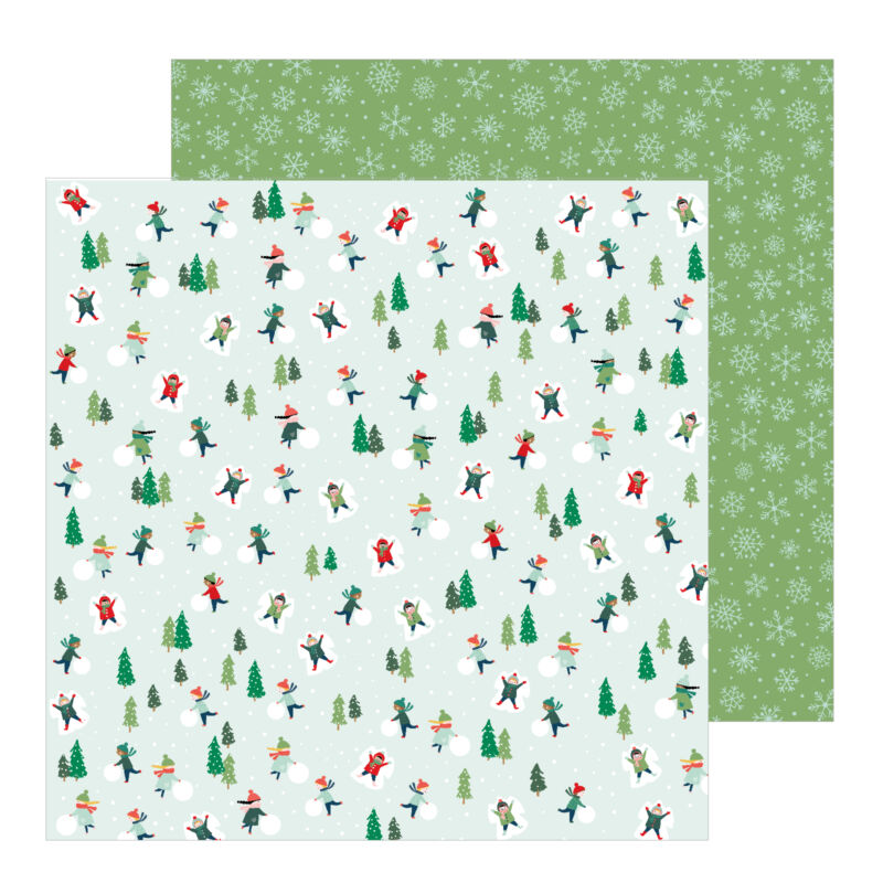 Pebbles - Merry Little Christmas 12x12 Patterned Paper - Snow Day