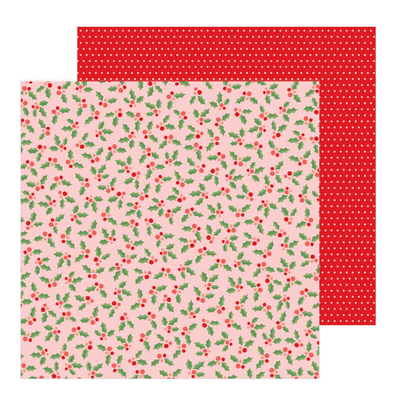 Pebbles - Merry Little Christmas 12x12 Patterned Paper - Jolly Holly
