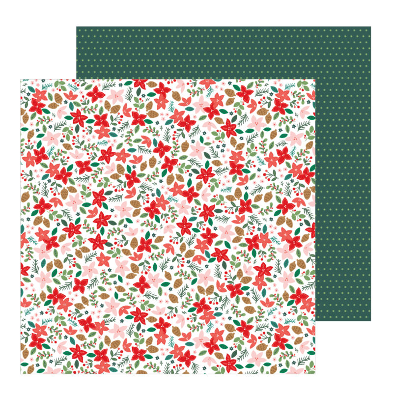 Pebbles - Merry Little Christmas 12x12 Patterned Paper - Deck The Halls