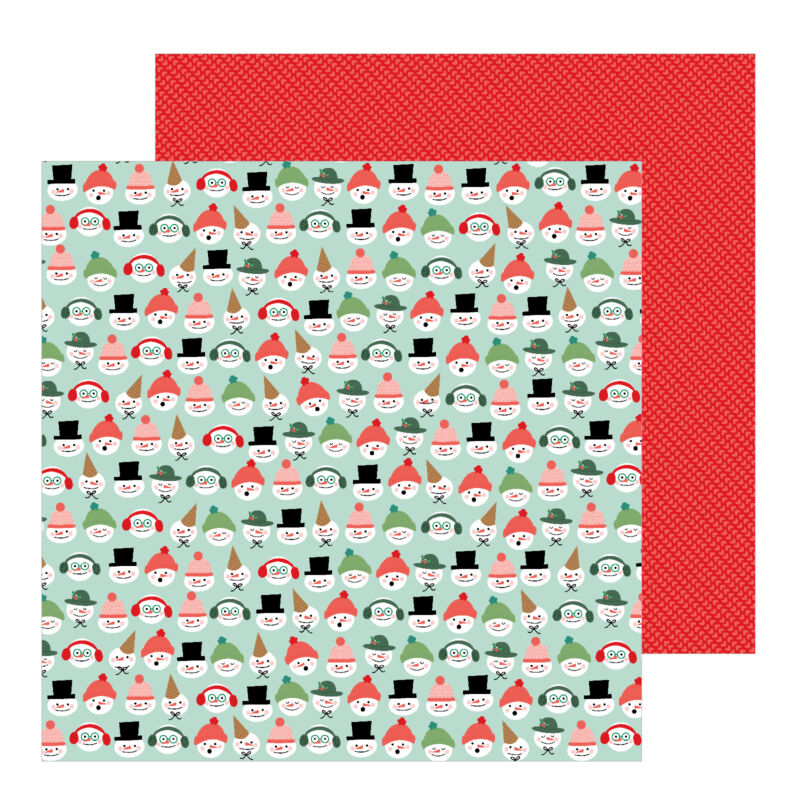 Pebbles - Merry Little Christmas 12x12 Patterned Paper - Snow Friends