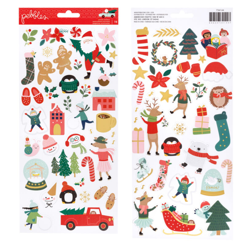 Pebbles - Merry Little Christmas 6x12 Stickers (78 Piece)