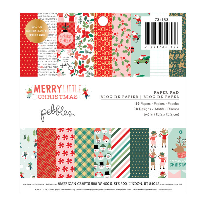Pebbles - Merry Little Christmas 6x6 Paper Pad (36 Sheets)