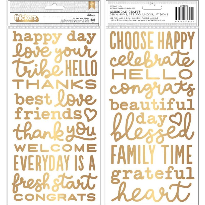 Pebbles - My Bright Life Gold Phrases Stickers 