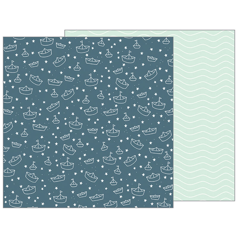 Pebbles - Nigh Night 12x12 Patterned Paper - Sail Away