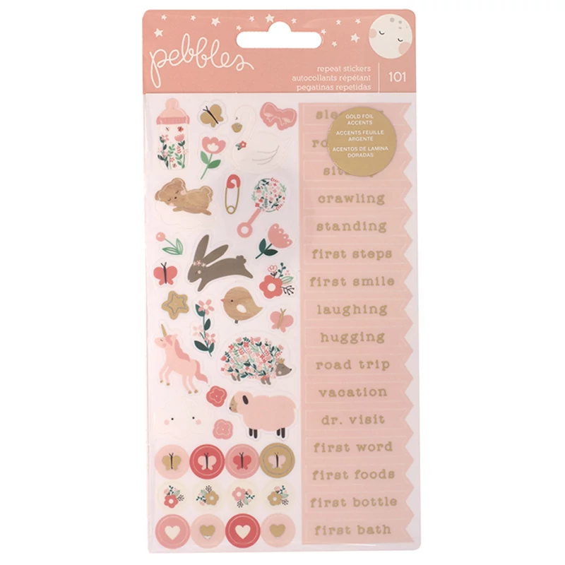 Pebbles - Nigh Night Repeat Stickers - Girl