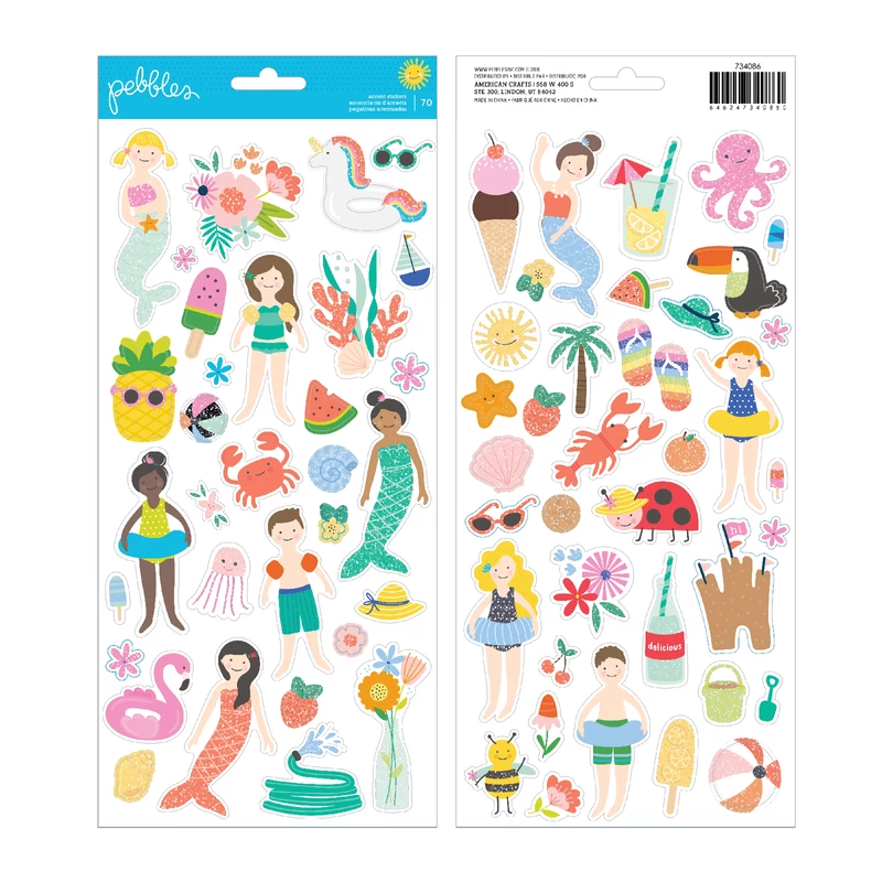 Pebbles - Oh Summertime 6x12 Sticker (70 Piece)