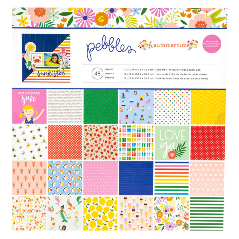 Pebbles - Oh Summertime 12x12 Paper Pad (48 Sheets)