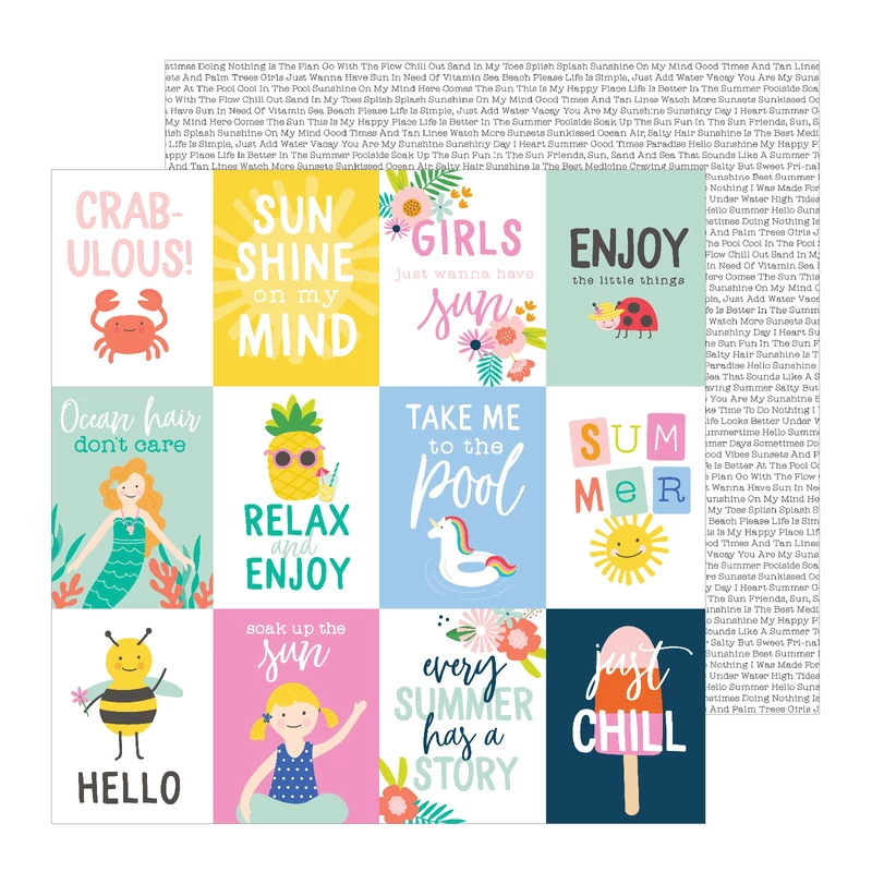 Pebbles - Oh Summertime 12x12 Patterned Paper -  Oh Summertime