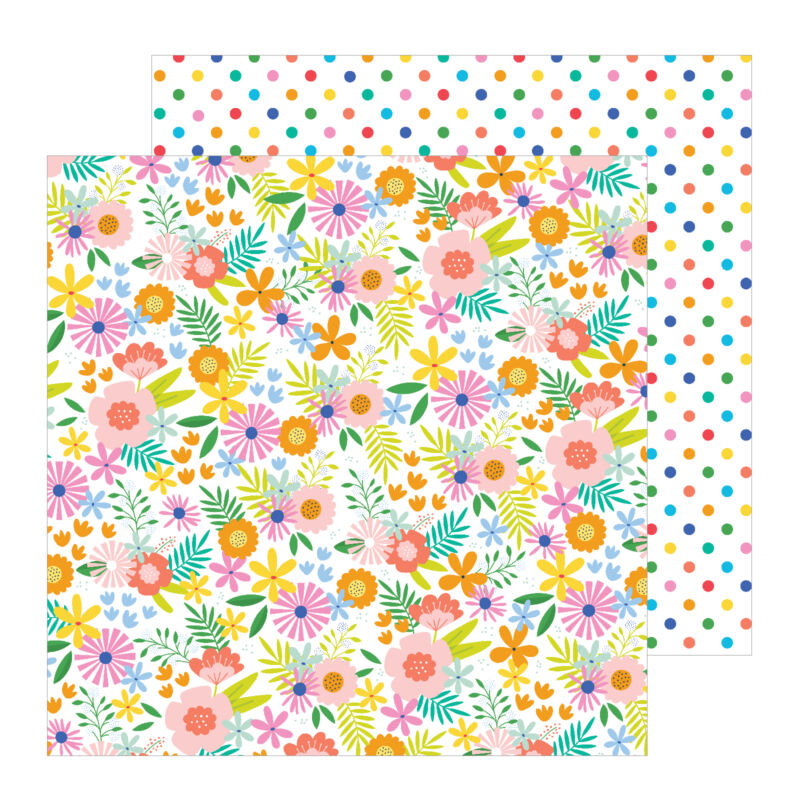 Pebbles - Oh Summertime 12x12 scrapbook papír -  Summer Bouquet