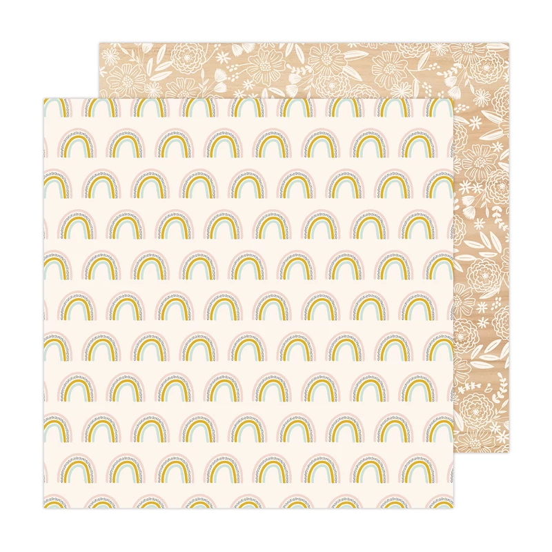 American Crafts - Jen Hadfield - Reaching Out 12x12 scrapbook papír - Over The Rainbow