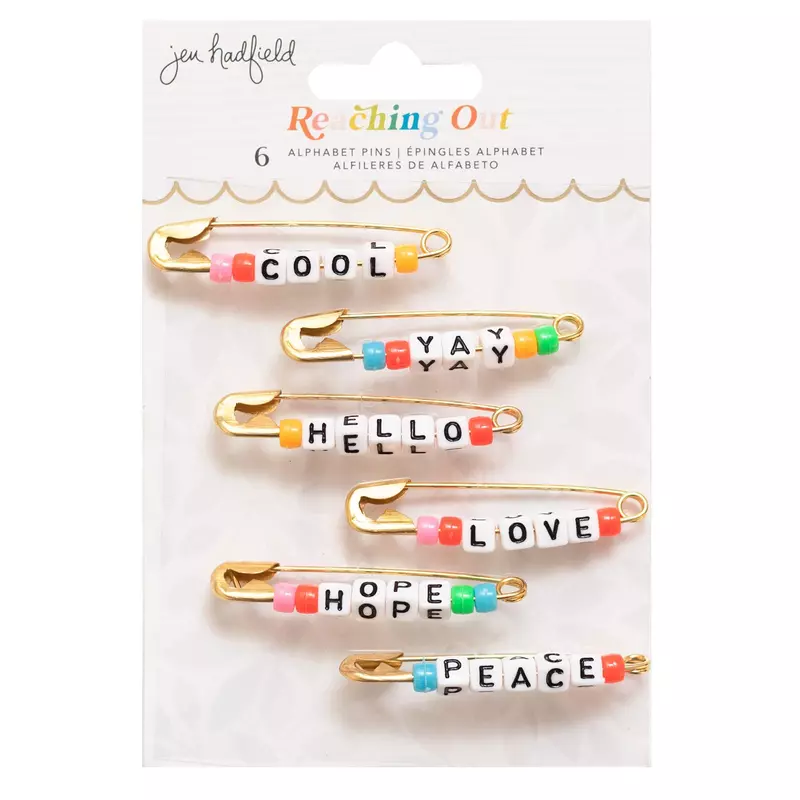 American Crafts - Jen Hadfield - Reaching Out Alphabet Phrase Pins (6 Piece)