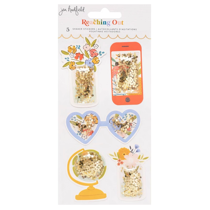 American Crafts - Jen Hadfield - Reaching Out Layard Shaker Sticker (5 Piece)