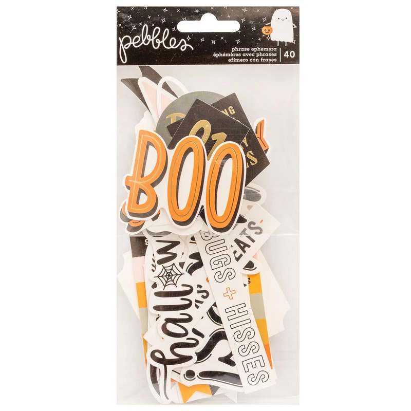 Pebbles - Spoooky Ephemera - Phrase (40 Piece)