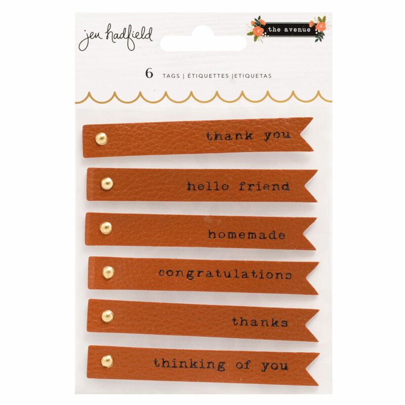 Pebbles - The Avenue Embossed Faux Leather Tags (6 Piece)