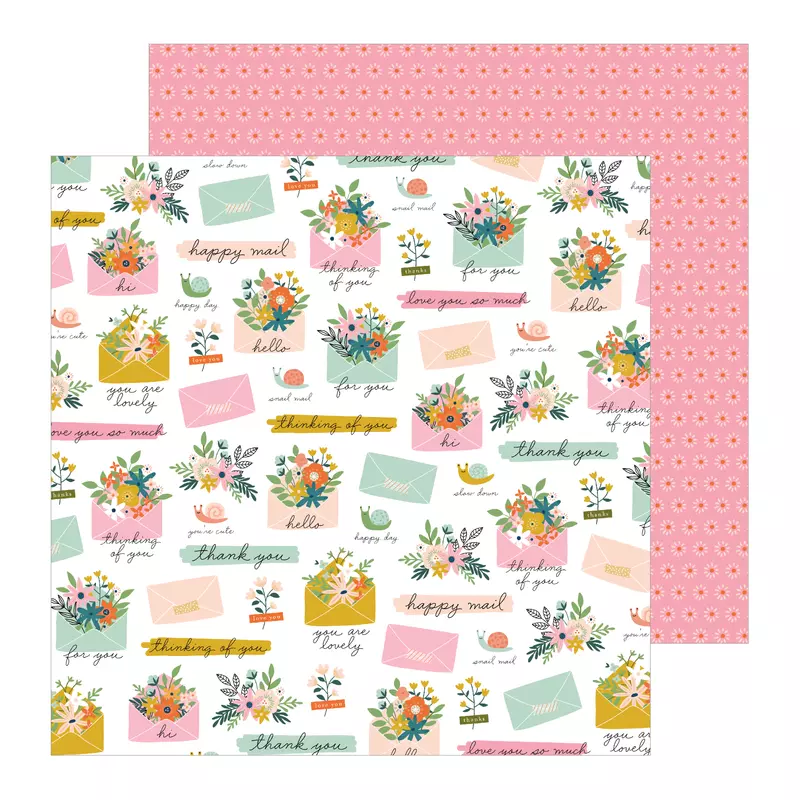 Pebbles - This is family 12x12 Patterned Paper - Snail Mail