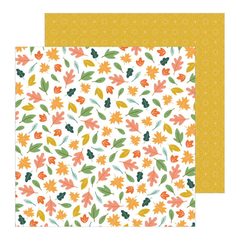 Pebbles - This is family 12x12 Patterned Paper - Scattered Leaves