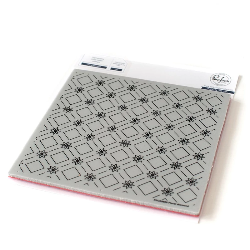 Pinkfresh Studio - Floral diamond 6x6 Cling Rubber Stamp